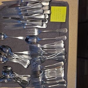 Well Loved Oneida Silver Stainless Steel Cutlery Set